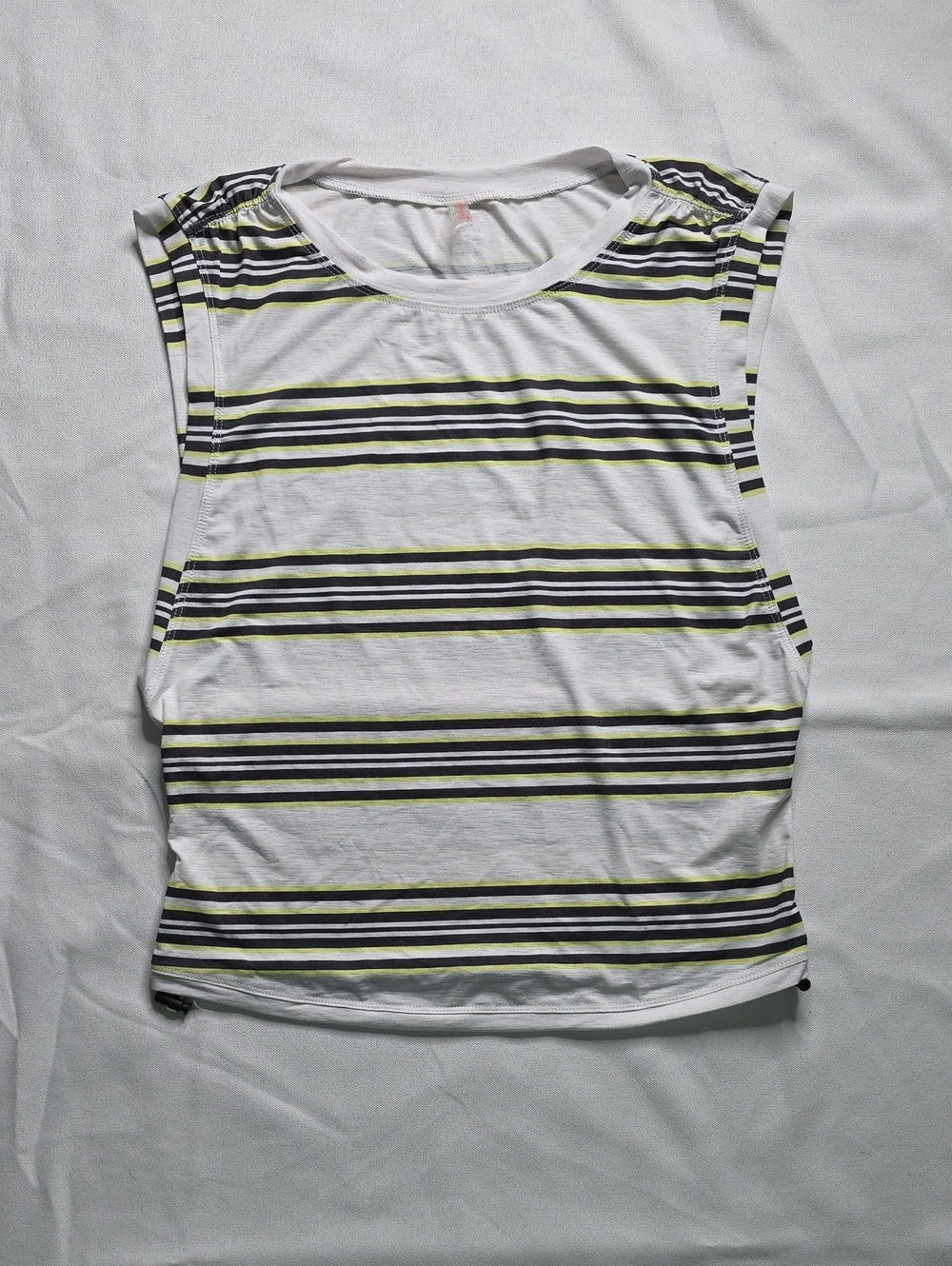 FPMOVEMENT White Striped Tank Top with Black and Lime Accents